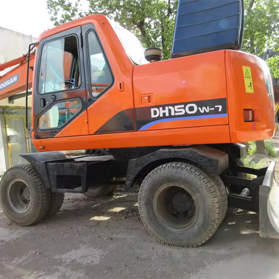 Verkoop 15 ton Doosan DH150w-7 Gebruikte wielen graafmachine met originele hydraulische cilinder