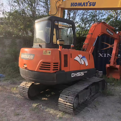 Gebruikte Doosan Dx55 mini graafmachine 5 ton met 4TNV94L motor en originele hydraulische pomp