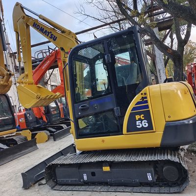 Kleine 5 ton Digger Komatsu PC56-7 PC55MR-5 Mini Crawler Excavator met S4D87E-1 motor