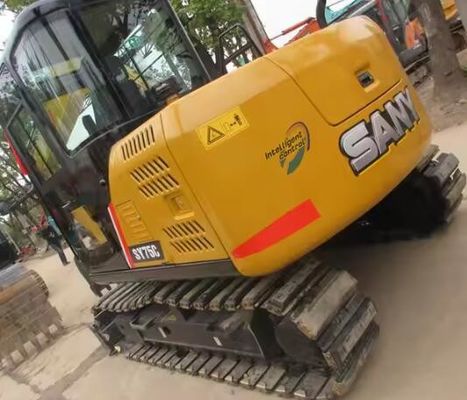 Gebruikte SANY SY75C graafmachine met ISUZU AU-4LE2X-motor en originele hydraulische cilinder